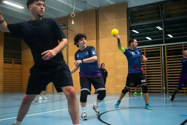Vienna Imperials players in action during a dodgeball match